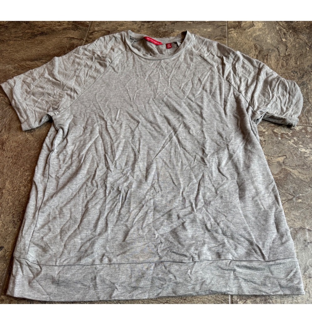 Saks Fifth Avenue Mens L Gray‎ Short Sleeve T-Shirt Crew Neck Casual Basic Large